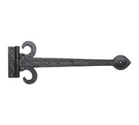 PAIR 381mm Ornate Sword T Hinge Black Antique Internal Decorative Door Hinge