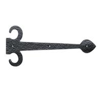 PAIR 457mm Ornate Sword Hinge Front Black Antique Decorative Door Plate