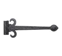Pair 457mm Ornate Sword T Hinge Black Antique Internal Decorative Door Hinge