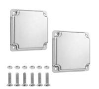 Pair 4x4inch Electrical Outlet Cover Plates Steel Component Easy Installation Rustproof Electrical Not Tool Need Quadrangle Foot Plate