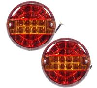 Pair 5.5" 12V Round Rear Brake Tail Lights Lamp Replacement for Williams Brian James Trailer