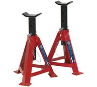 Pair 5 Tonne Axle Stands - Pin & Chain Load Support - 500mm Max Height