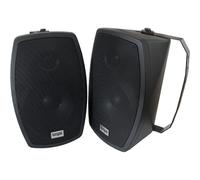 Pair 6.5" Outdoor Rated Black Stereo Wall Speakers 140W 8 Ohm IP55 Weatherproof