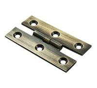 Pair 63 X 38 X 2mm H Pattern Cabinet Hinge Antique Brass Cupboard Door