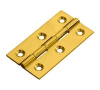 Pair 64 X 35 X 2mm Cabinet Hinge Polished Brass Small Cupboard Door