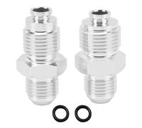 Pair 6AN Power Steering Fitting - Steering Bump Tube Adapter Connector for 1980 and Newer Power Steering Boxes, O Ring Style 16mm & 18mm Thread Ports - Metal Alloy, Secure Leak