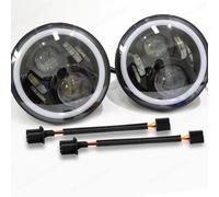 Pair 7" LED HEADLIGHTS E MARKED RHD FOR LAND ROVER DEFENDER 90 110 200 300 Tdi