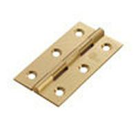 PAIR 76 x 40 x 1.5mm Solid Drawn Brass Butt Hinge Satin Brass Interior Door