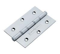 Pair 76 X 51 X 1.5mm Brass Washered Butt Hinge Bright Stainless Steel
