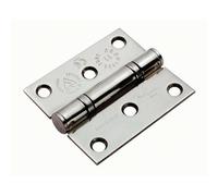 Loops PAIR 76 x 67 x 2.5mm Ball Bearing Hinge Bright Stainless Steel Interior Door in Metallics Loops Metallics