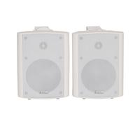 Active Powered Wall Speakers With Brackets Cafe Bar Patio Adastra + Cable White