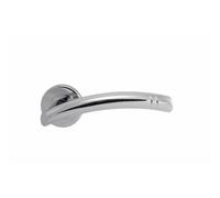 Pair Arched Round Bar Lever With Ring Detailing Concealed Fix Polished Chrome