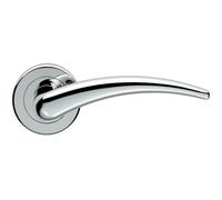 PAIR Arched Tapered Bar Handle on Round Rose Concealed Fix Polished Chrome