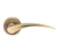 Pair Arched Tapered Handle On Round Rose Concealed Fix Antique Brass