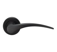 Loops PAIR Arched Tapered Handle on Round Rose Concealed Fix Matt Black Finish Loops Black