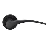 PAIR Arched Tapered Handle on Round Rose Concealed Fix Matt Black Finish Loops Black One Size
