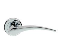 PAIR Arched Tapered Handle on Round Rose Concealed Fix Polished Chrome Loops Multi One Size
