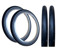 PAIR Baldy's 16 x 1-3/8 Black with Reflective Wall Puncture Protected TYRES Suitable For Brompton Bikes (Pack of 2)