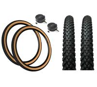 PAIR Baldy's 27.5 x 2.10 AMBER WALL Mountain Bike Chunky Off Road Tyres & Schrader Valve Tubes