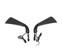 Pair Black Motorcycle Rearview Mirrors, Scythe Design with Integrated Turn Signal, Large Clear Vision, Cast Aluminum, Stainless Steel, for 883 1200 Handlebar Side