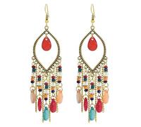 Pair Boho Long Earrings Vintage Earrings Drop Dangle Earring Set For Women And Girls Sexy Earrings For, one size, Zinc alloy, No Gemstone