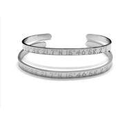 Pair Bracelets Man Woman Steel Engraving Coordinates First Kiss Meeting