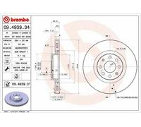 Pair Brake Discs Brembo Front For Opel Vauxhall Adam 1.0 Corsa E