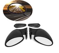 Pair California Racing Mirrors Universal Classic Style Rearview Mirror Custom Car Door Side Wing Mirrors Black and white lens