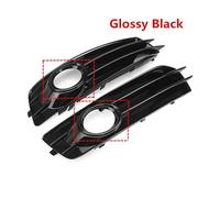 Pair Car Front Bumper Fog Light Grill Grille Cover Fog Lamp Cover Frame Lamp Hoods Compatible For Audi A3 8P S-Lines 2009-2012 2010 2011(Glossy Black)