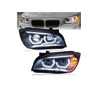 Pair Car Headlight Compatible For BMW X1 E84 F49 2010-2015 Modified LED DRL Angel Eye Front Lamp Assembly Automotive Accessories(For Halogen)