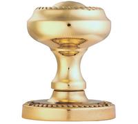 PAIR Chalice Mortice Door Knob 53mm Diameter Rope Detailing Polished Brass Loops Metallics One Size