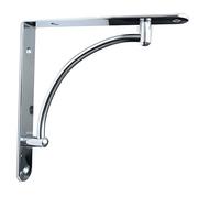 Pair Chrome Fixed Shelf Brackets Supports with Fixings 025