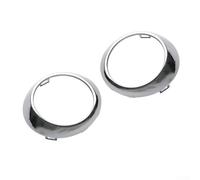 Pair Chrome Front Left And Right Bumper Fog Light Bezel Covers, Plastic Electro-Silver Finish, For Mercedes R-Class W251 2006-2010
