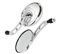 Pair Chrome Oval Motorcycle Rearview Mirrors For Shadow Spirit VT750 VT1100 VTX1300 VTX1800 STEED VLX 400 600 Magna VF750