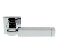 PAIR Cube Lever on Square Rose Etched Detailing Concealed Fix Polished Chrome Loops Multi One Size