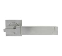 PAIR Cube Lever on Square Rose Etched Detailing Concealed Fix Satin Chrome Loops Multi One Size