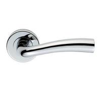 Pair Curved Flowing Flared Handle Concealed Fix Round Rose Polished Chrome