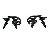 Pair Custom HELLHAWK Emblem Replacement for Trackhawk Fender Door 3D Badge Hellcat Style Head (Glossy Black)