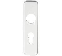 PAIR Door Handle Euro Lock Plate for Safety Levers - 154 x 40mm- Satin Aluminium | Lever on Backplate Door Handle - Internal Door Hardware - Lock, Euro, Oval and Latch Options Available