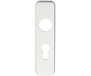 PAIR Door Handle Euro Lock Plate for Safety Levers - 154 x 40mm- Satin Aluminium | Lever on Backplate Door Handle - Internal Door Hardware - Lock, Euro, Oval and Latch Options Available