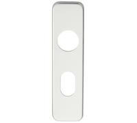 PAIR Door Handle Oval Backplate for Safety Levers 154 x 40mm Satin Aluminium