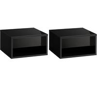 Homcom Floating Nightstands Set Of 2, Bedside Table W/ Drawer And Open Shelf