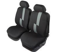 Pair Front Seat Covers Flash Car Universal Airbag Black Gray START