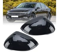 Pair Gloss Black Door Wing Rearview Mirror Cover Caps Casing For Volkswagen VW Passat B8 Estate Saloon 2015-2023 Left & Right Side