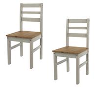 Core Products Linea Pair of Ladder Back Chairs Grey, Brown