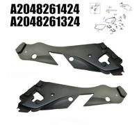 Pair Headlight Upper Protective Cover for - C-Class W204 (2007-2010) - ABS Black Trim Replacement, OEM A2048261424/A2048261324