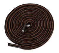 [Pair] Heavy Duty, durable round Boot Laces pair, Shoe Lace classic colours 180cm for hiking, running, working, casual (Black/Brown)