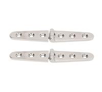 Pair Heavy Duty Strap Hinge with Holes, 316 Stainless Steel Marine Boat Door Gate Hinge, Mirror Polished Flush Mount Hinge for Deck Hatch Barn Shed Cabinet (3 Holes: 152x30mm/5.98x1.18in)
