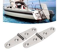 Pair Heavy Duty Strap Hinge with Holes, Marine Strap Hinge 316 Stainless Steel Marine Boat Home Hardware Heavy Duty Strap Hinges Boat Strap Hinge for Door Gate Shed Barn(2 Holes)