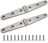 Pair Heavy Duty Strap Hinge with Self-Tapping Screw,316L Stainless Steel Strap Hinges Marine Boat Home Hardware Heavy Duty Strap Hinges for Shed Gate Barn Door Outdoor (3 Hole)